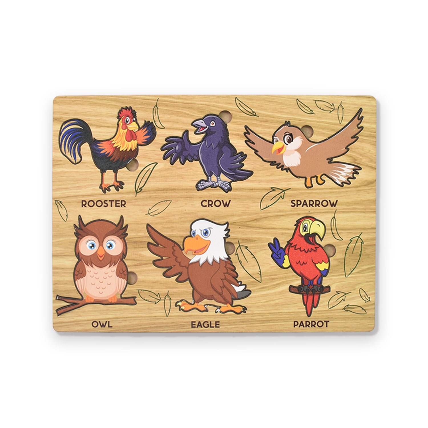 Wooden Bird Puzzle Learning Educational Board (1 Set  2820 Cm) Wooden Bird Puzzle Learning Educational Board (1 Set  2820 Cm)
